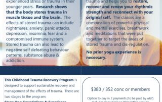 Trauma recovery course