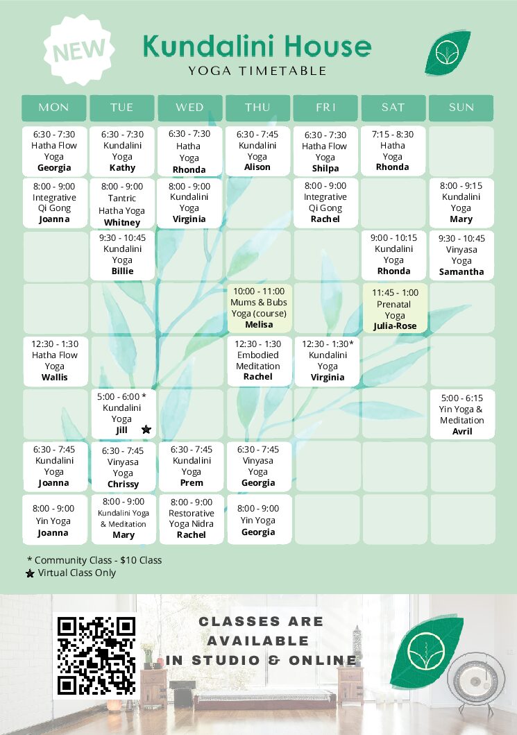 KH Yoga Timetable 2023 A5 Document Pdf 