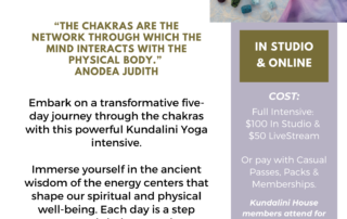 Kundalini Yoga intensive journey through the chakras