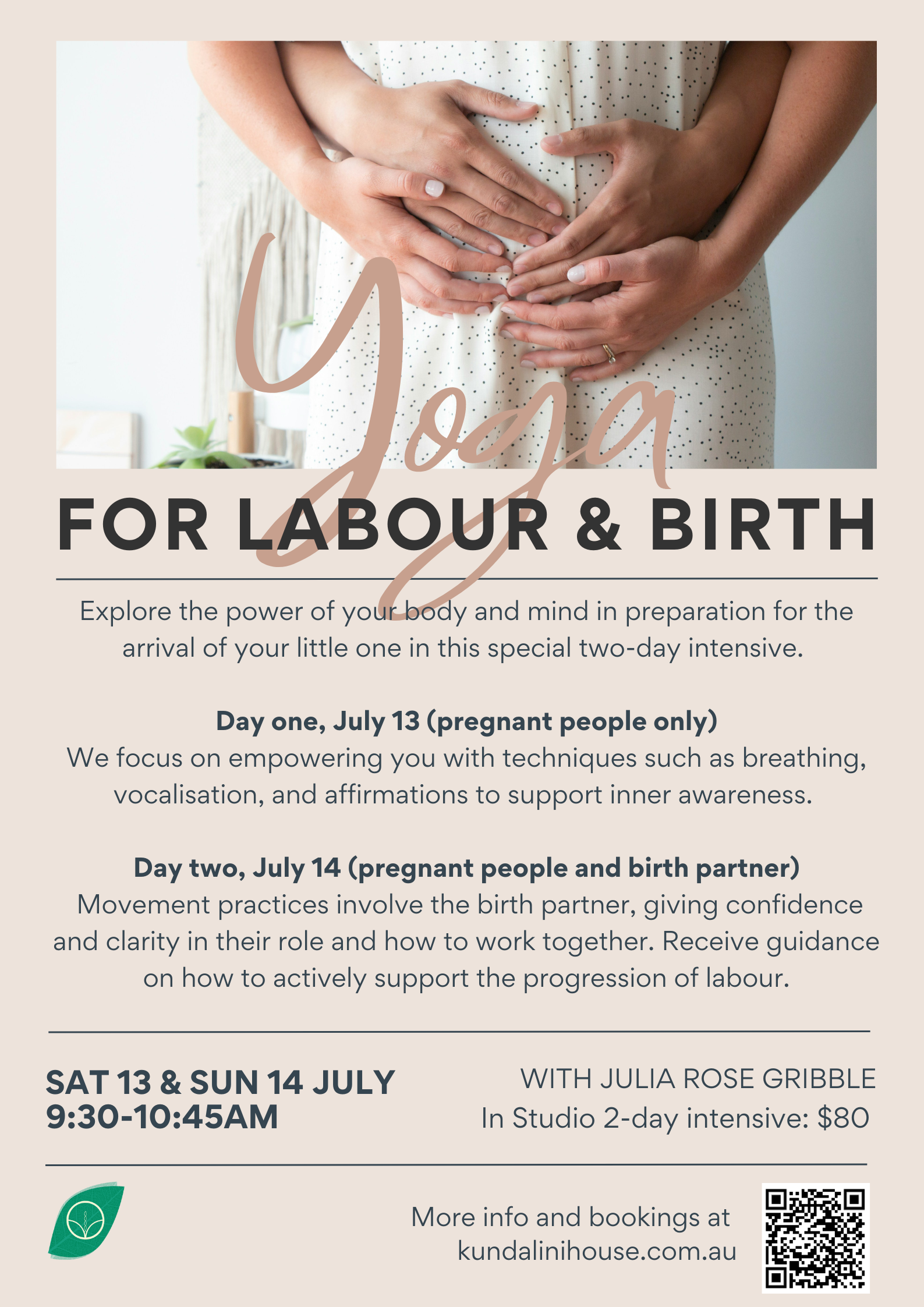 Prenatal Yoga Intensive 2 days with Julia Rose Gribble