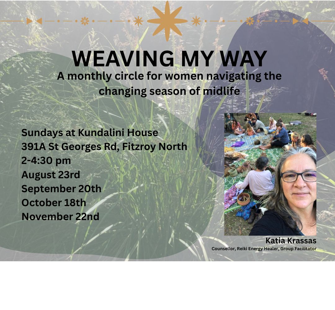 Women gathering in a supportive midlife circle at Kundalini House Fitzroy North, exploring connection, creativity and wellbeing through shared reflection.